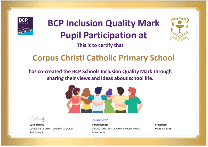 Corpus Christi's participation focus group has helped to shape the new BCP Inclusion Quali