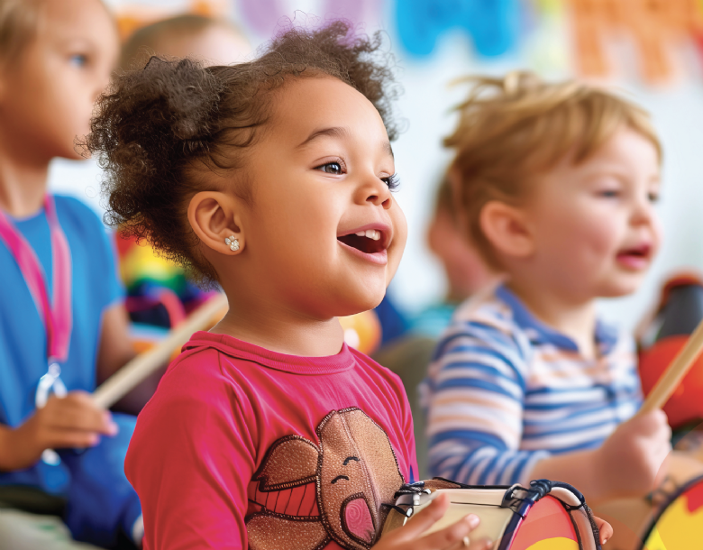 Pre-School Children Making Music